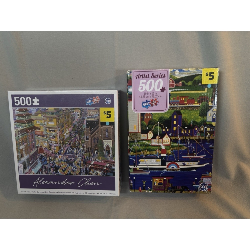 Set of 2 TCG Sure-Lox 500  Piece Jigsaw Puzzles